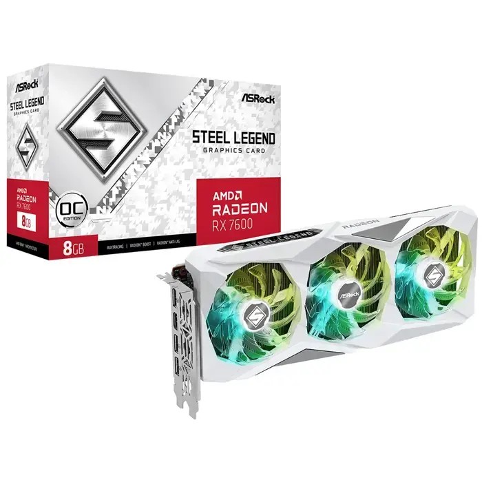 Grafička ASRock AMD Radeon RX7600 Steel Legend OC, 8GB GDDR6