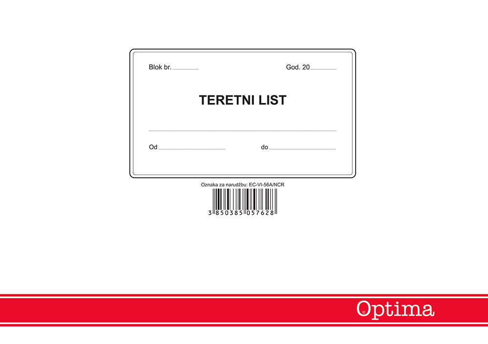 237177-EC Teretni list EC-VI-56/A NCR, blok A5, 3x50 L OPTIMA P10/40
